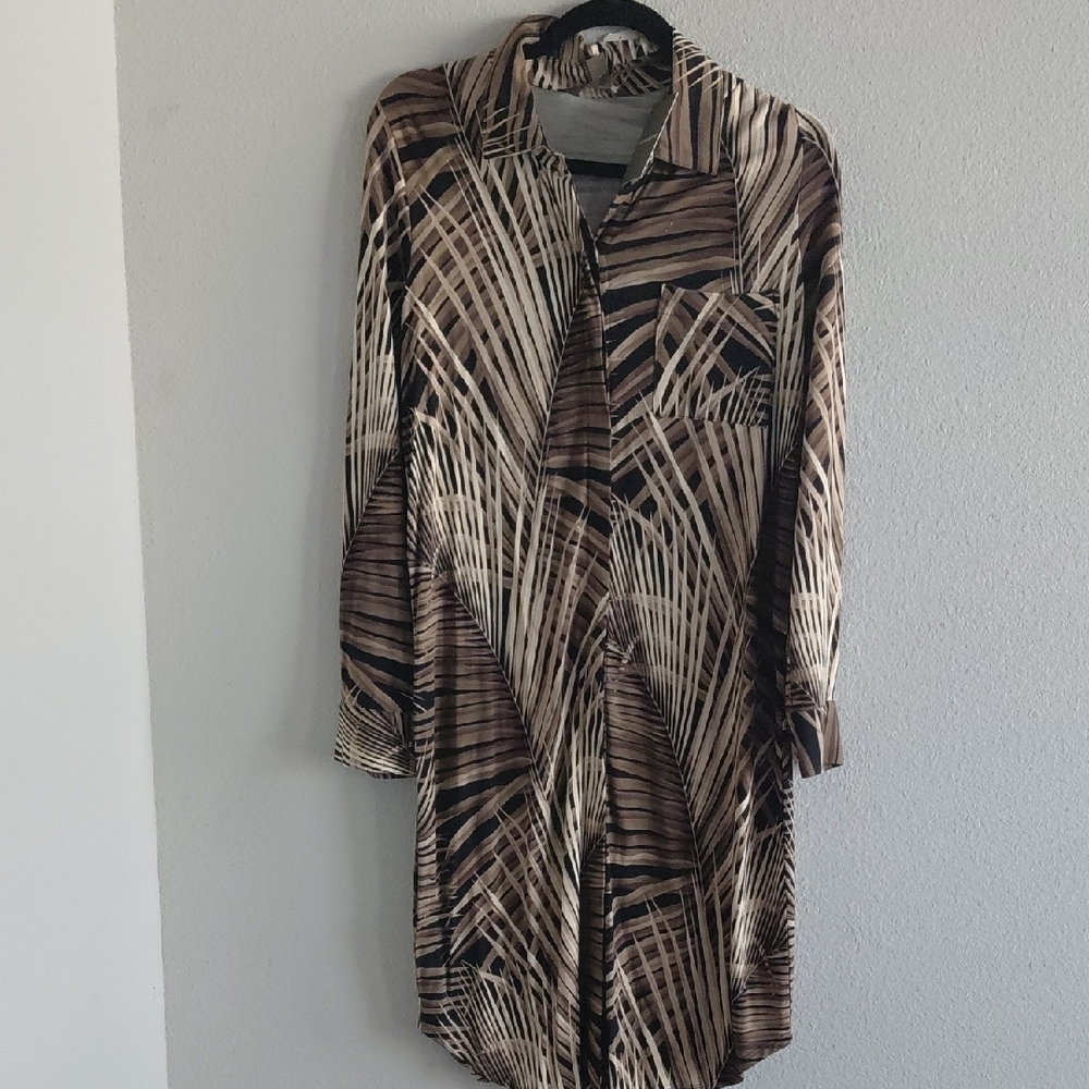 Tommy Bahama Brown and Cream Midi Dress